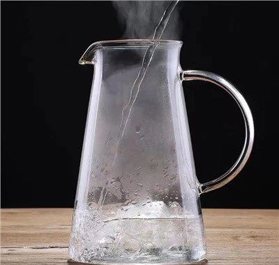 Càntir de vidre de 1500 ml amb tapes d'acer de bambú